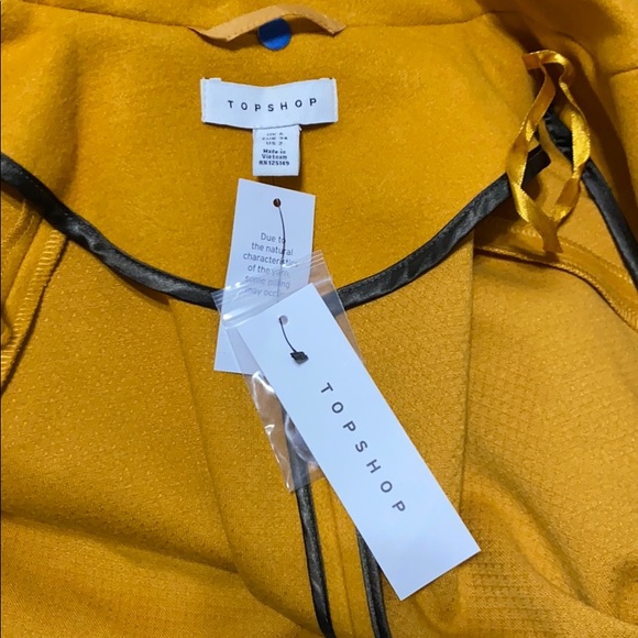 Topshop Carly Coats in Mustard - Picture 5 of 8